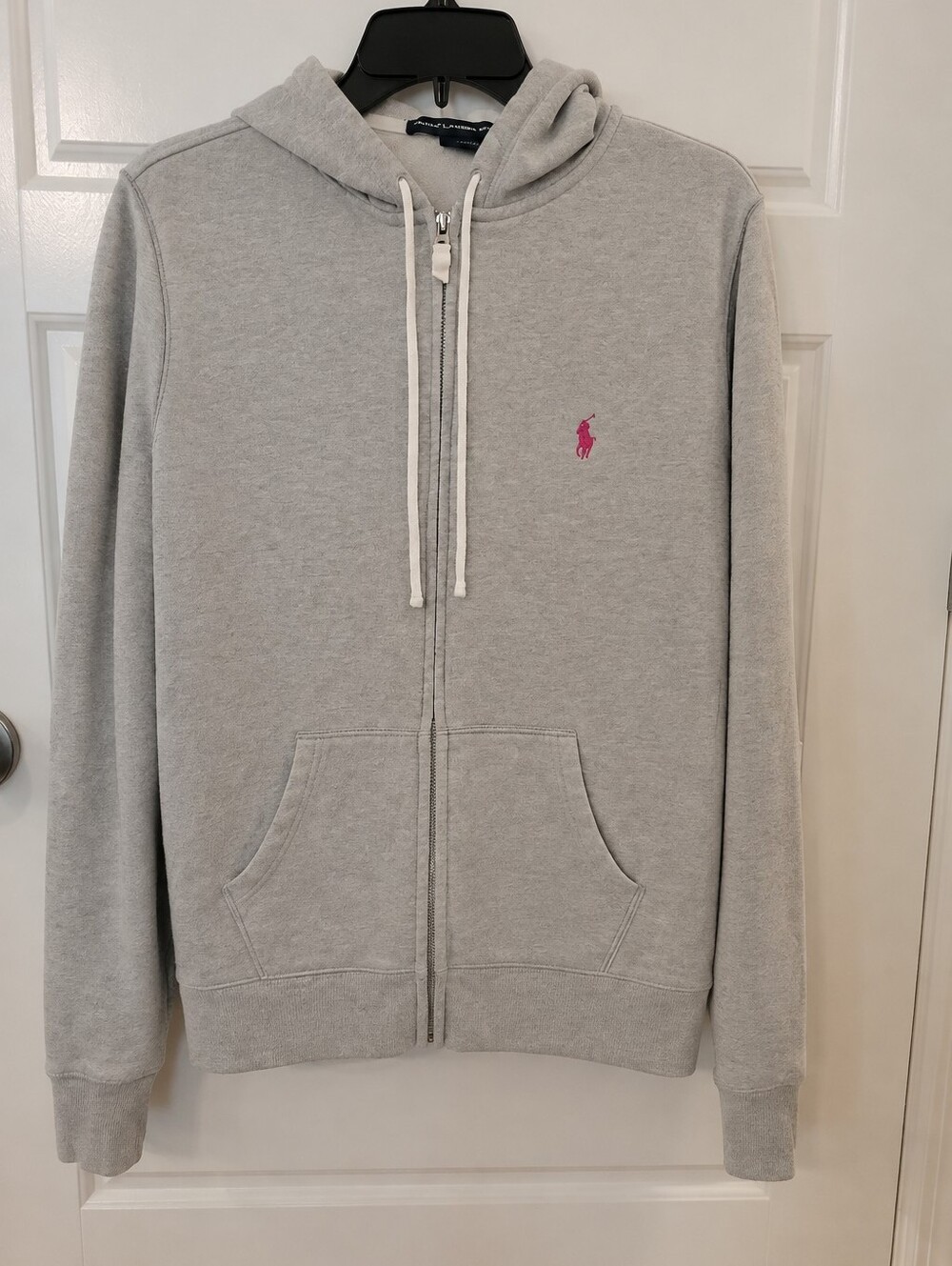 Ralph Lauren Sport Gray Full-Zip Hoodie Pink Pony XL - Picture 6 of 14